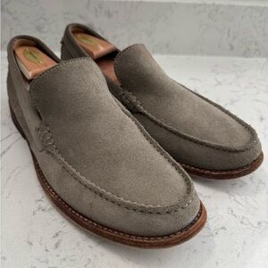 Clark mens gray suede slip on shoes